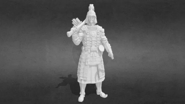 古代盔甲士兵_扛剑卫士