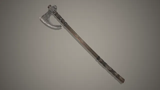 维京长柄战斧  近战武器  北欧奇幻武器  做旧金属