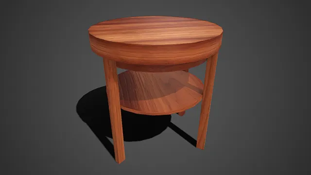 简约  原木风  双层圆形边桌  实木材质  家居  温馨