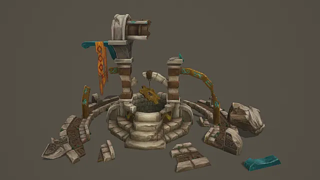 奇幻魔导残井场景游戏场景模型