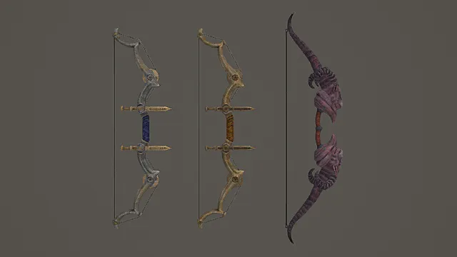 机械邪异弓箭套装游戏武器3D模型