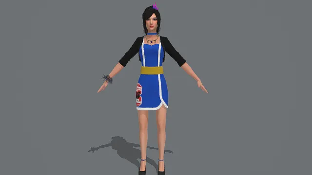 时尚混搭风女性角色模型