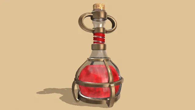 生命药水游戏道具金属架子包装透明玻璃瓶