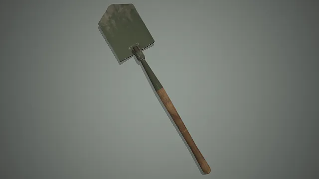 军用工兵铲  轻度磨损  生存游戏道具  近战武器  挖掘装备