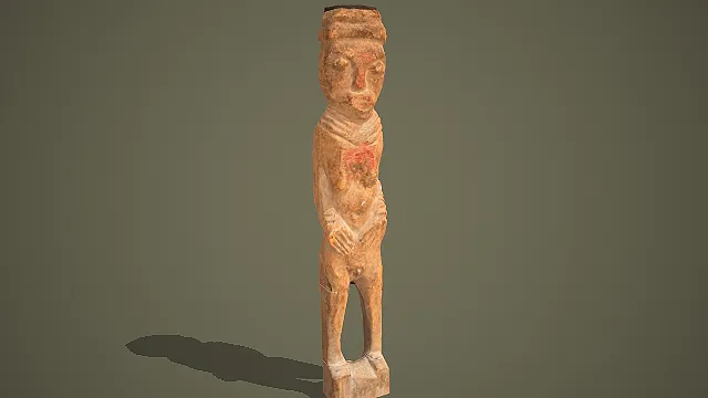 美洲古文明风格立姿人形陶制雕塑造像 3D 模型