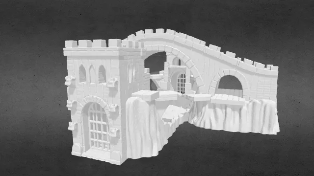 中世纪桥梁地形obj.obj