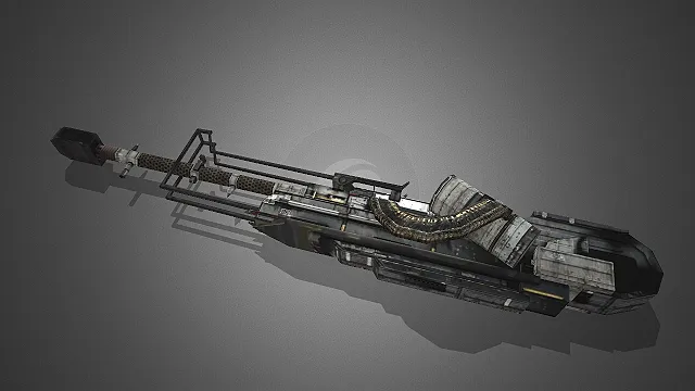 科幻重型机枪  做旧金属  重型武器  科幻军事题材