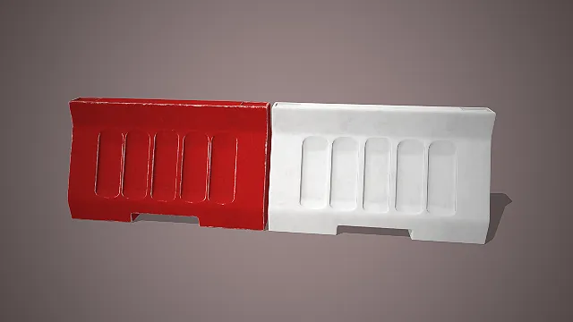 一组可用于街道施工的隔离水马3D模型