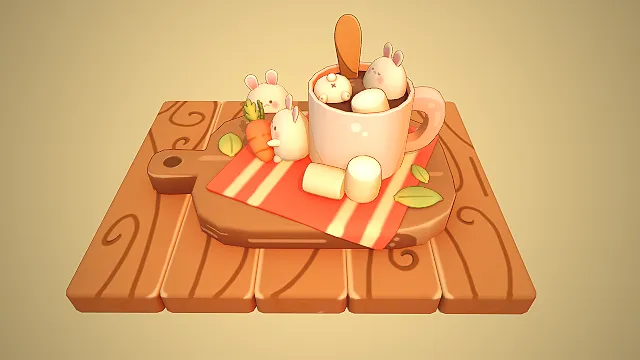 兔兔热可可  卡通治愈  软萌Q版  手绘质感