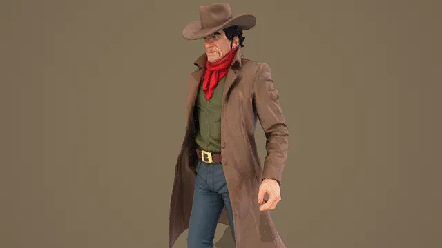 西部牛仔风格角色3D模型