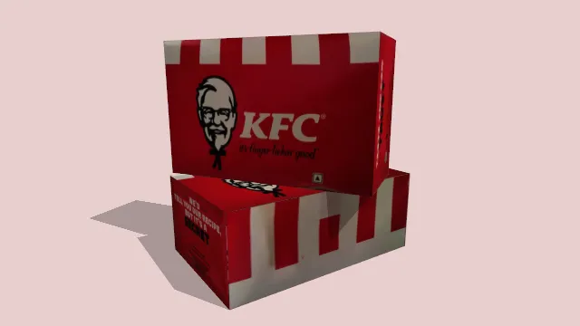 红色肯德基外卖盒纸盒