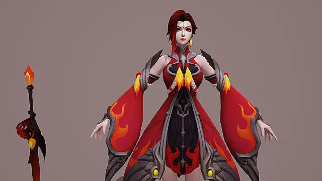 赤焰魔姬：红黑烈焰邪能法刺套装