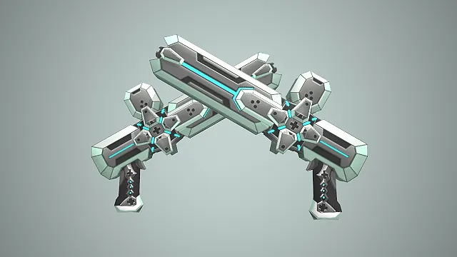 双枪  科幻武器  能量核心  脉冲光效