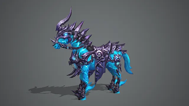  暗影魔域场景幽冥晶甲战马坐骑模型