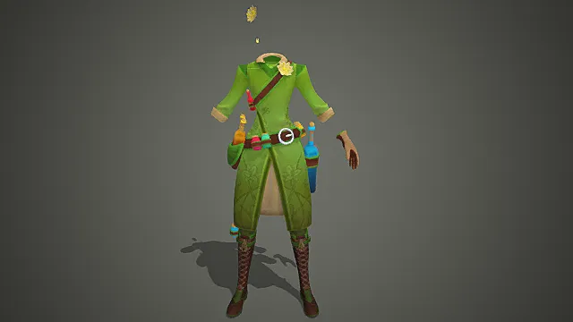 冒险探索类游戏森林游侠绿装模型 