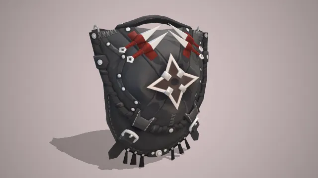 黑色背包钉子装饰装有武器