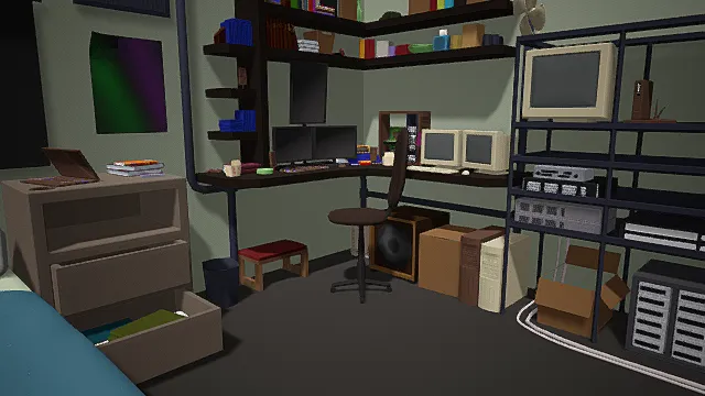 卡通微观男生卧室室内房间场景3D模型