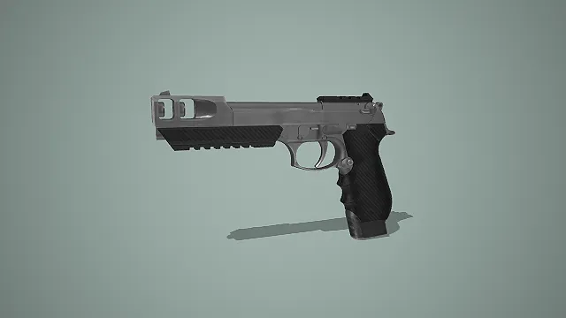 碳纤维握把战术改装手枪 3D 模型 现代军事枪械道具