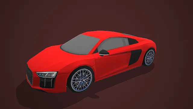 鲜红色双门超跑 3D 模型