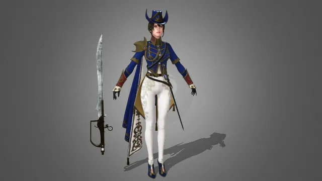游戏模型 人物模型 宫廷剑客 游戏皮肤