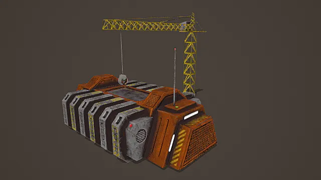 科幻基建风格模块化工程舱模型 