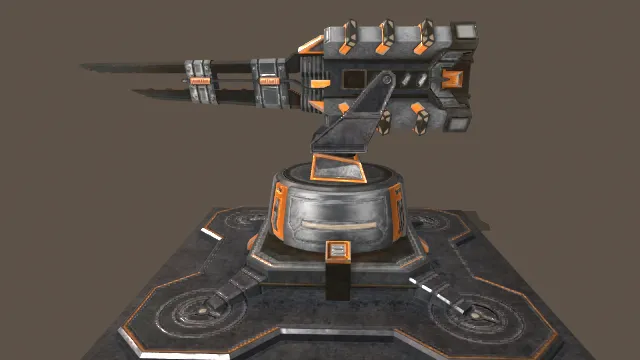 铁路炮塔建筑科技武器动画