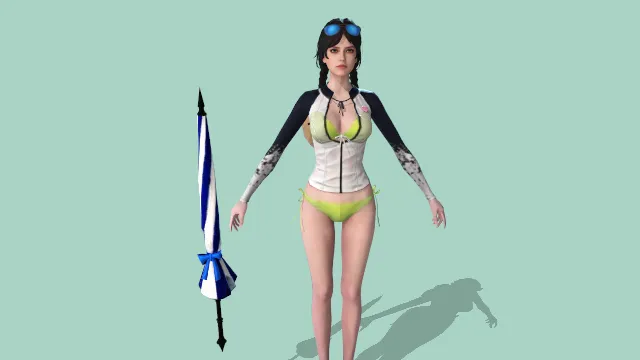 游戏模型 人物模型 泳装女孩 游戏皮肤