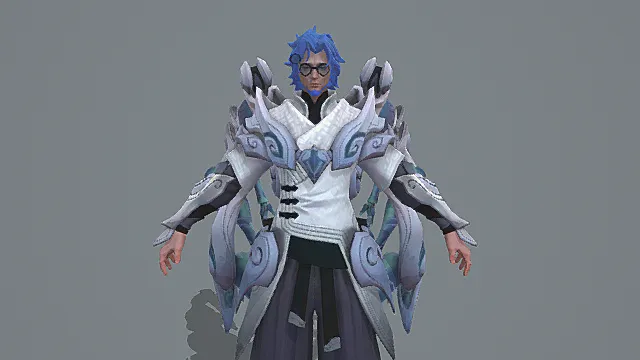 儒术机械英雄：白蓝儒袍机械肩甲外观