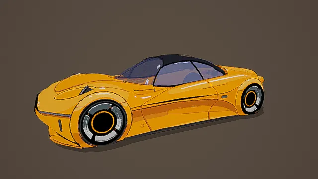 卡通风格保时捷未来概念超跑3D模型
