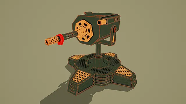 科幻风格重型炮台3D模型