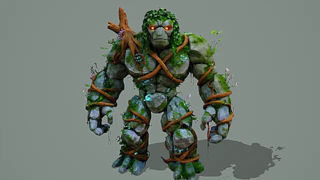 奇幻风格石肤树藤巨怪3D模型