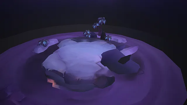 一个奇幻风格适合用于冒险场景的3D浮空岛场景模型