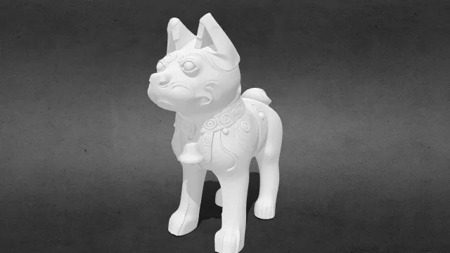 河南博物院小狗 绿釉陶狗 中华田园犬大黄 stl.stl
