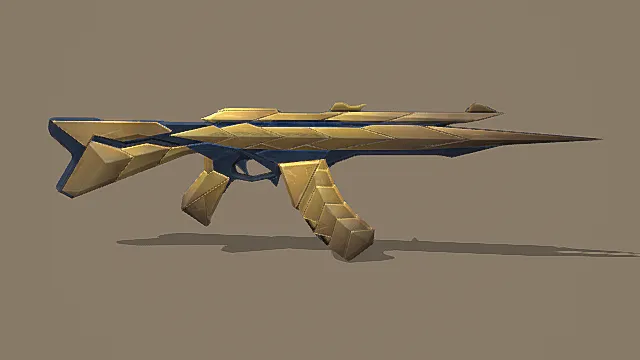 未来黄金风鎏金几何步枪3D模型