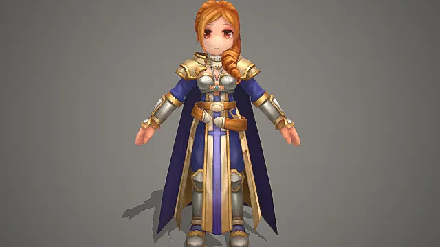 Q 版圣殿骑士少女角色模型