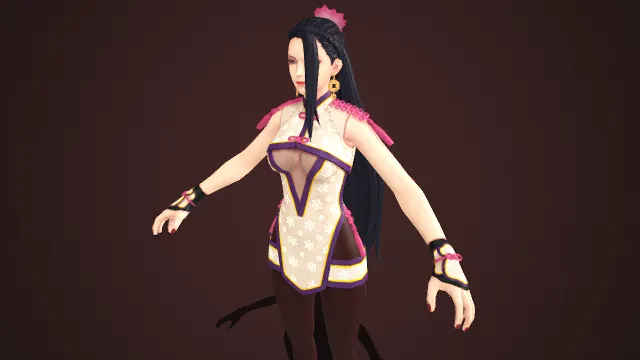 国风  黑长直发  改良式旗袍  镂空设计  时尚感  黑丝  柔美线条  武侠类  国风韵味  潮流感  