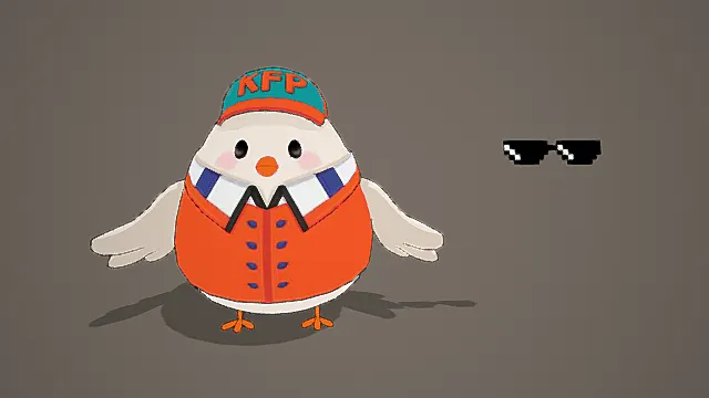 趣味快餐风格炸鸡店小鸡店员模型