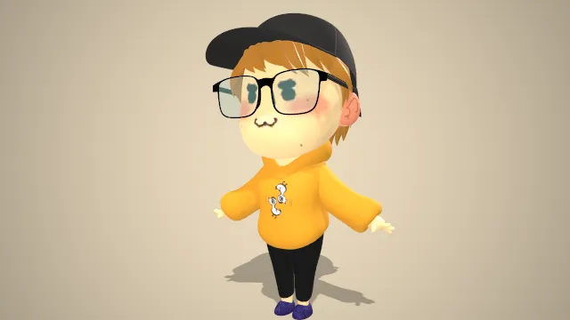 可爱风格化角色朋友小男孩人物模型