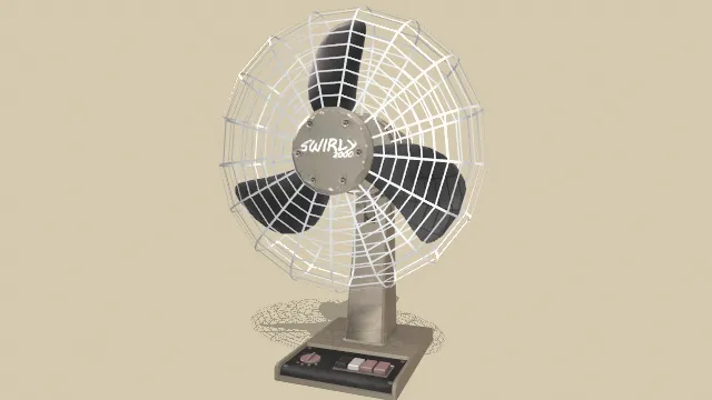 立式风扇3D模型，模型整体设计现代简约
