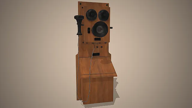 复古壁挂电话  木质机身  装饰摆件  通讯设备