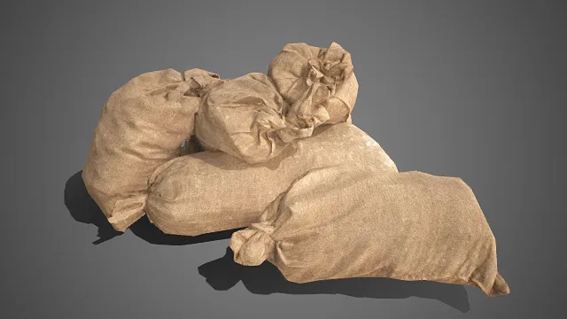 麻布袋  天然粗麻材质  自然褶皱  仓储货运  肌理感  货运场景