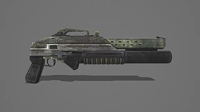 科幻战损风便携发射器3D模型