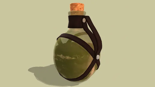 带药剂的烧瓶带有木楔的玻璃瓶子皮带包裹