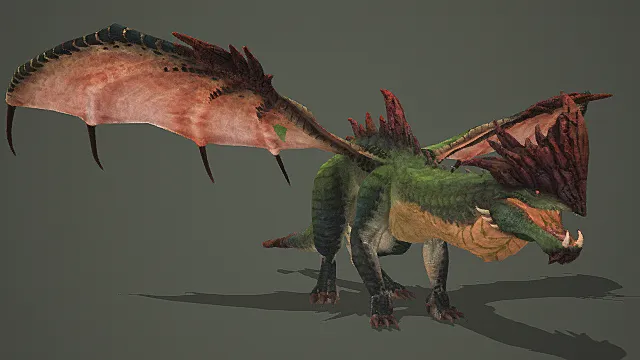 丛林狂怒风格彩翼飞蜥模型