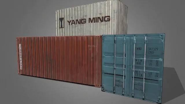 运输容器工业集装箱集合场景