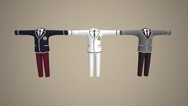 学院风制服  校徽徽章  贵族校服  修身剪裁  领带