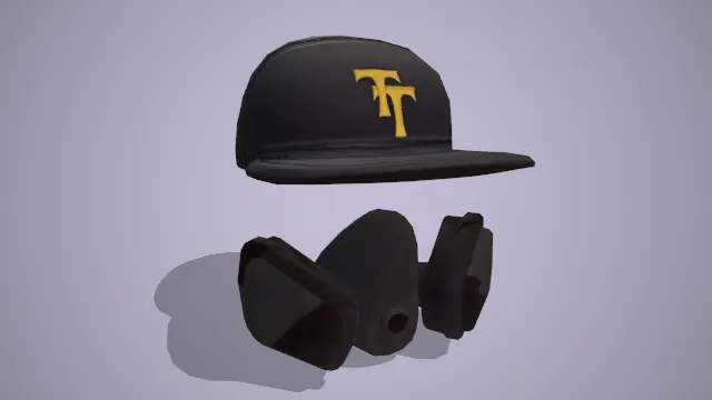 黑色帽子防护面罩