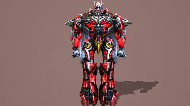 红金战甲变形金刚系机械战士3D模型