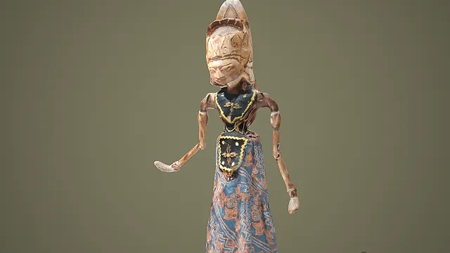 印尼爪哇 Wayang Golek 杖头木偶（女性角色）3D 模型