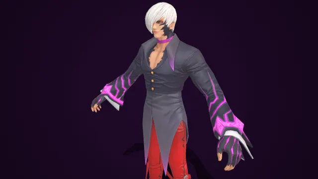 暗黑风格  异肤纹路  冷峻诡异  黑灰长褂  邪魅气场  尖刺装饰  暗黑异能  格斗类  